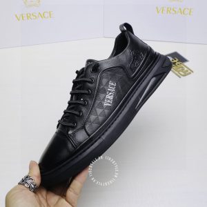 Giày nam Versace sneaker màu đen họa tiết hàng hiệu - Ảnh 6