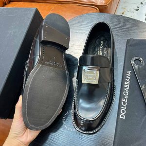 Giày nam Dolce & Gabbana màu đen da trơn logo cao cấp - Ảnh 8