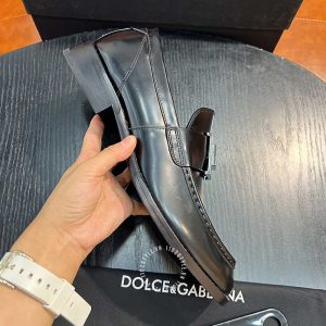 Giày nam Dolce & Gabbana màu đen da trơn logo cao cấp - Ảnh 5