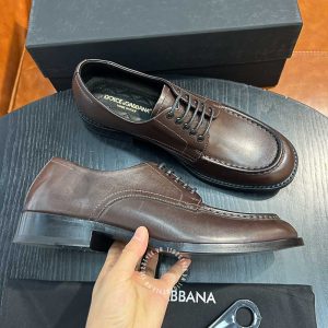 Giày tây Dolce & Gabbana nam màu nâu da trơn dây buộc - Ảnh 3