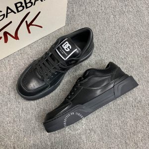 Giày sneaker nam Dolce & Gabbana da thật màu đen logo trắng - Ảnh 5