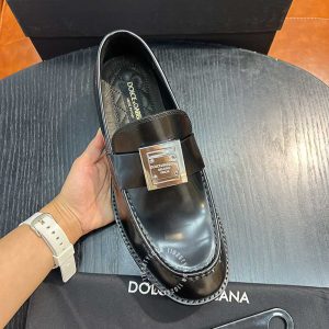 Giày nam Dolce & Gabbana màu đen da trơn logo cao cấp - Ảnh 4