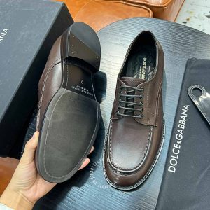 Giày tây Dolce & Gabbana nam màu nâu da trơn dây buộc - Ảnh 8