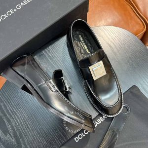 Giày nam Dolce & Gabbana màu đen da trơn logo cao cấp - Ảnh 2