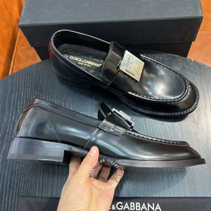 Giày nam Dolce & Gabbana màu đen da trơn logo cao cấp - Ảnh 3