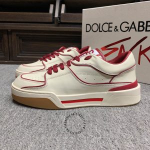 Giày sneaker Dolce & Gabbana màu be viền đỏ chất lượng cao - Ảnh 4
