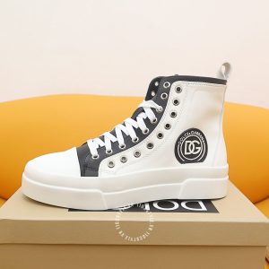 Giày Dolce & Gabbana sneaker boot màu trắng phối đen logo D&G - Ảnh 5