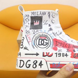 Giày sneaker boot Dolce & Gabbana màu trắng họa tiết cao cấp - Ảnh 7