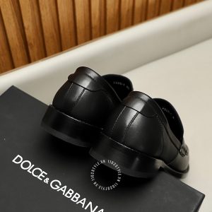 Giày loafer Dolce & Gabbana da trơn màu đen logo cao cấp - Ảnh 8