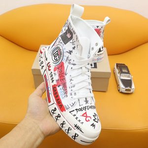 Giày sneaker boot Dolce & Gabbana màu trắng họa tiết cao cấp - Ảnh 2