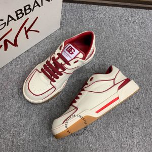 Giày sneaker Dolce & Gabbana màu be viền đỏ chất lượng cao - Ảnh 3