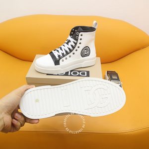 Giày Dolce & Gabbana sneaker boot màu trắng phối đen logo D&G - Ảnh 9