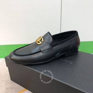 Giày Dolce & Gabbana nam loafer màu đen logo D&G vàng - Ảnh 6