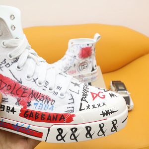 Giày sneaker boot Dolce & Gabbana màu trắng họa tiết cao cấp - Ảnh 6