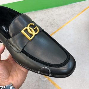 Giày Dolce & Gabbana nam loafer màu đen logo D&G vàng - Ảnh 5