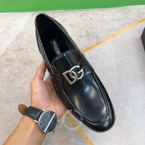 Giày Dolce & Gabbana loafer nam màu đen logo D&G - Ảnh 4