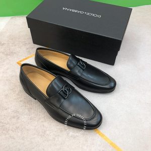 Giày Dolce & Gabbana loafer nam màu đen trơn logo D&G - Ảnh 2