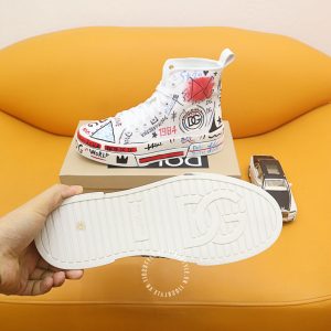 Giày sneaker boot Dolce & Gabbana màu trắng họa tiết cao cấp - Ảnh 8