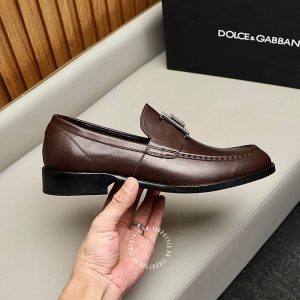 Giày Dolce & Gabbana da trơn màu nâu rep 1:1 chính hãng - Ảnh 6