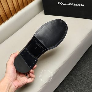 Giày Dolce & Gabbana da trơn màu nâu rep 1:1 chính hãng - Ảnh 9