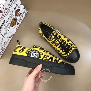 Giày Dolce & Gabbana đen phối hoạ tiết vàng rep 1:1 chính hãng - Ảnh 4