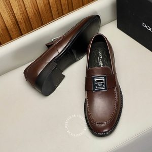 Giày Dolce & Gabbana da trơn màu nâu rep 1:1 chính hãng - Ảnh 4