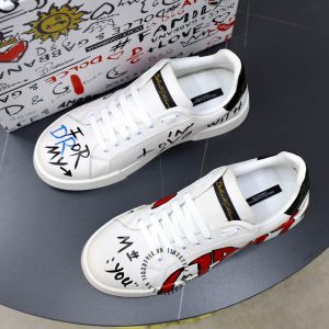 Giày Dolce & Gabbana trắng phối hoạ tiết rep 1:1 chính hãng - Hình ảnh 5