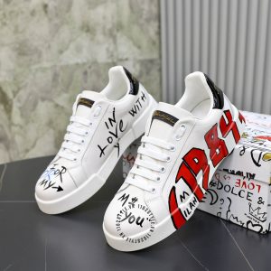 Giày Dolce & Gabbana trắng phối hoạ tiết rep 1:1 chính hãng - Hình ảnh 6