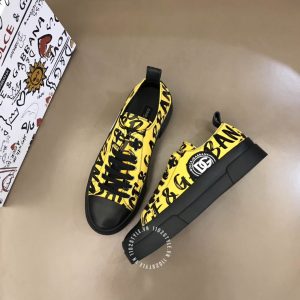 Giày Dolce & Gabbana đen phối hoạ tiết vàng rep 1:1 chính hãng - Ảnh 3
