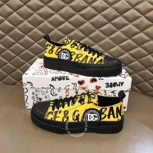 Giày Dolce & Gabbana đen phối hoạ tiết vàng rep 1:1 chính hãng - Ảnh 2