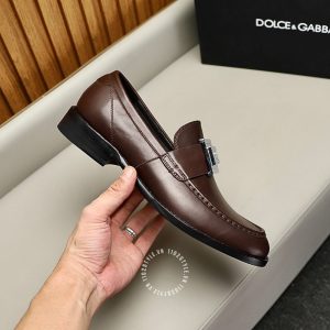 Giày Dolce & Gabbana da trơn màu nâu rep 1:1 chính hãng - Ảnh 7
