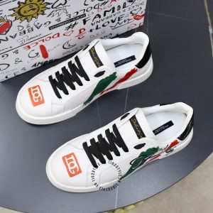 Giày Dolce & Gabbana trắng dây buộc đen cao cấp - Hình ảnh 3