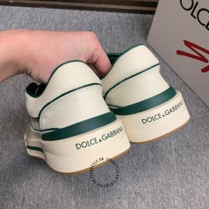 Giày sneaker Dolce & Gabbana màu be viền xanh lá hàng hiệu - Ảnh 6