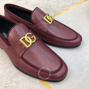 Giày Dolce & Gabbana nam loafer màu đỏ đô hàng hiệu cao cấp - Ảnh 4
