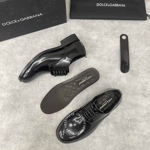 Giày tây Dolce & Gabbana nam màu đen bóng hàng hiệu - Ảnh 5