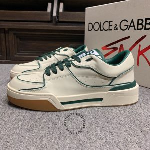 Giày sneaker Dolce & Gabbana màu be viền xanh lá hàng hiệu - Ảnh 7
