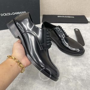 Giày tây Dolce & Gabbana nam màu đen bóng hàng hiệu - Ảnh 3
