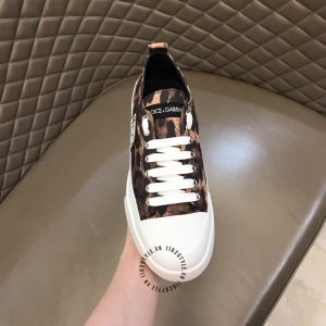 Giày unisex Dolce & Gabbana màu trắng hoạ tiết da báo hàng hiệu - Ảnh 5