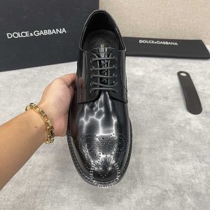 Giày tây Dolce & Gabbana nam màu đen bóng hàng hiệu - Ảnh 6