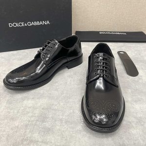 Giày tây Dolce & Gabbana nam màu đen bóng hàng hiệu - Ảnh 2