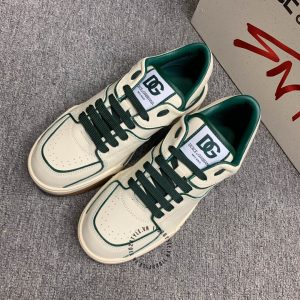 Giày sneaker Dolce & Gabbana màu be viền xanh lá hàng hiệu - Ảnh 2