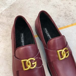 Giày Dolce & Gabbana nam loafer màu đỏ đô hàng hiệu cao cấp - Ảnh 3