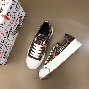 Giày unisex Dolce & Gabbana màu trắng hoạ tiết da báo hàng hiệu - Ảnh 3