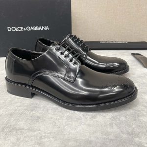 Giày tây Dolce & Gabbana nam màu đen bóng hàng hiệu - Ảnh 4