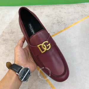 Giày Dolce & Gabbana nam loafer màu đỏ đô hàng hiệu cao cấp - Ảnh 6