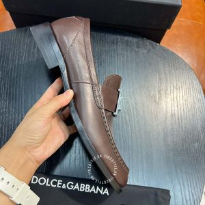 Giày loafer Dolce & Gabbana nam da xịn màu nâu replica 1:1 - Ảnh 5