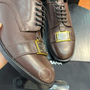 Giày tây Dolce & Gabbana nam màu nâu logo cao cấp - Ảnh 6
