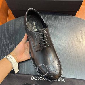 Giày Dolce & Gabbana nam da trơn màu đen dây buộc rep 1:1 - Ảnh 5