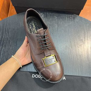 Giày tây Dolce & Gabbana nam màu nâu logo cao cấp - Ảnh 5