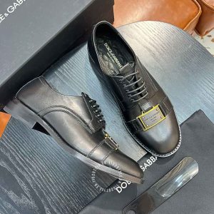 Giày tây Dolce & Gabbana nam da trơn màu đen lót dập nổi - Ảnh 2
